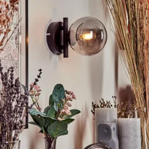 hofstein Applique murale - Verre Chehalis Fumé, 1 lumière* Lampes Modernes