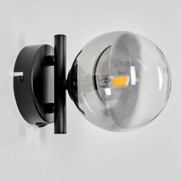 hofstein Applique murale - Verre Chehalis Clair, Fumé, 1 lumière* Lampes Modernes