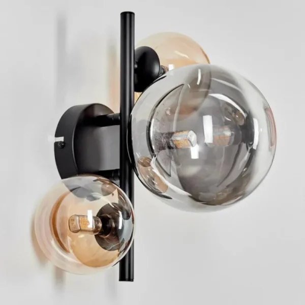 hofstein Applique murale - Verre Chehalis Ambre, Fumé, 3 lumières* Lampes Modernes
