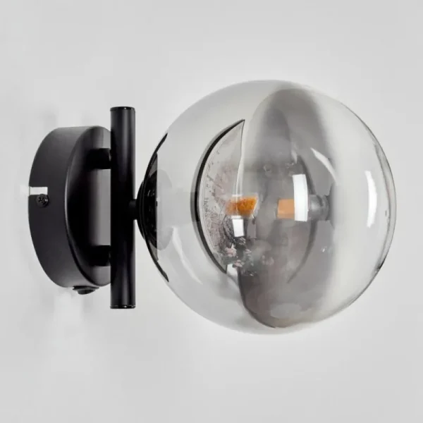 hofstein Applique murale - Verre Chehalis Clair, Fumé, 1 lumière* Lampes Modernes