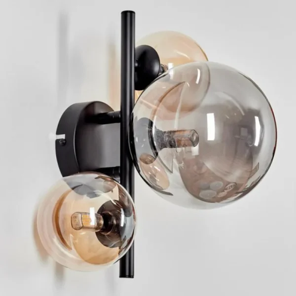 hofstein Applique murale - Verre Chehalis Ambre, Fumé, 3 lumières* Lampes Modernes