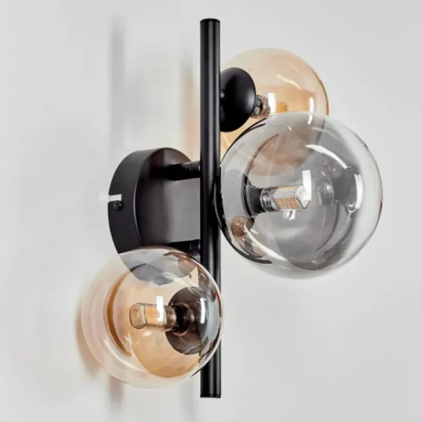 hofstein Applique murale - Verre Chehalis Ambre, Clair, Fumé, 3 lumières* Lampes Modernes