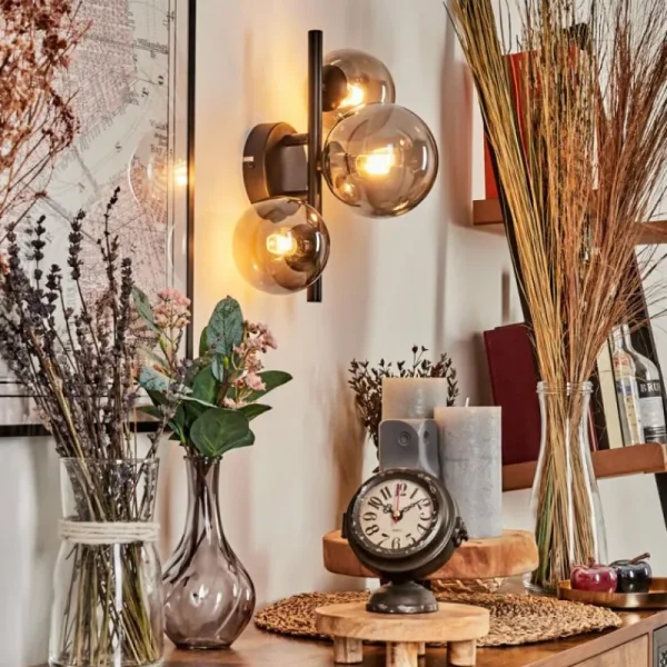 hofstein Applique murale - Verre Chehalis Fumé, 3 lumières* Lampes Modernes