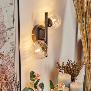 hofstein Applique murale - Verre Chehalis Clair, 2 lumières* Lampes Modernes