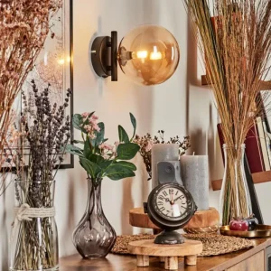 hofstein Applique murale - Verre Chehalis Ambre, 1 lumière* Lampes En Verre