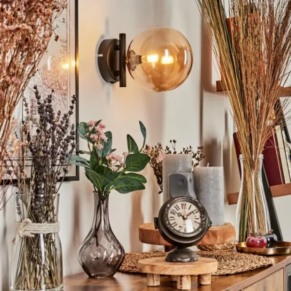 hofstein Applique murale - Verre Chehalis Ambre, 1 lumière* Lampes En Verre