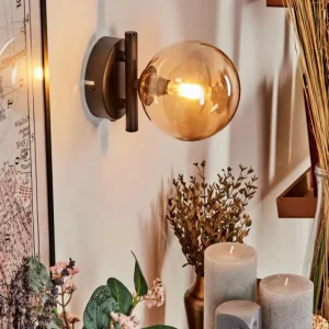 hofstein Applique murale - Verre Chehalis Ambre, 1 lumière* Lampes En Verre