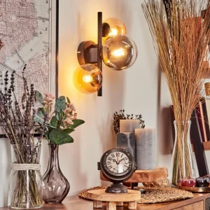 hofstein Applique murale - Verre Chehalis Ambre, Clair, Fumé, 3 lumières* Lampes Modernes