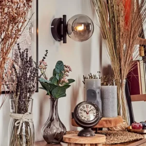 hofstein Applique murale - Verre Chehalis Fumé, 1 lumière* Lampes Modernes