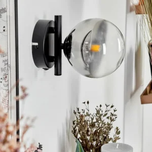 hofstein Applique murale - Verre Chehalis Clair, Fumé, 1 lumière* Lampes Modernes