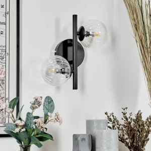 hofstein Applique murale - Verre Chehalis Clair, 2 lumières* Lampes Modernes