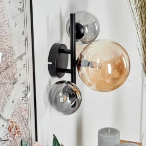 hofstein Applique murale - Verre Chehalis Ambre, Clair, Fumé, 3 lumières* Lampes Modernes