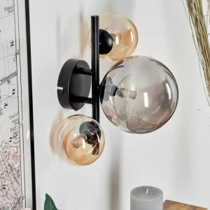 hofstein Applique murale - Verre Chehalis Ambre, Fumé, 3 lumières* Lampes Modernes