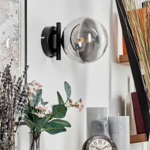 hofstein Applique murale - Verre Chehalis Clair, Fumé, 1 lumière* Lampes Modernes