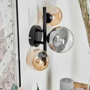 hofstein Applique murale - Verre Chehalis Ambre, Clair, Fumé, 3 lumières* Lampes Modernes