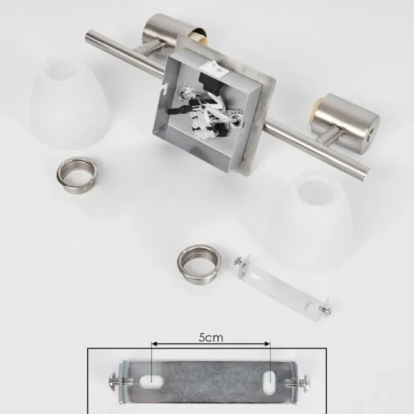hofstein Applique murale Villaseca LED Nickel mat, 2 lumières* Lampes En Verre