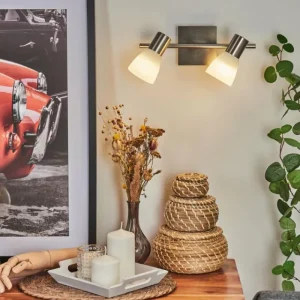 hofstein Applique murale Villaseca LED Nickel mat, 2 lumières* Lampes En Verre