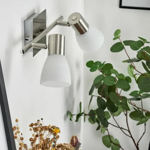 hofstein Applique murale Villaseca LED Nickel mat, 2 lumières* Lampes En Verre