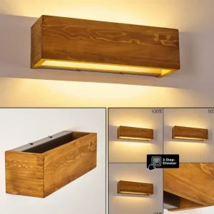 hofstein Applique murale Adak LED Bois foncé, 1 lumière* Lampes Modernes