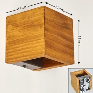 hofstein Applique murale Adak LED Bois foncé, 1 lumière* Lampes Modernes