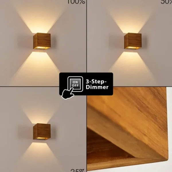 hofstein Applique murale Adak LED Bois foncé, 1 lumière* Lampes Modernes