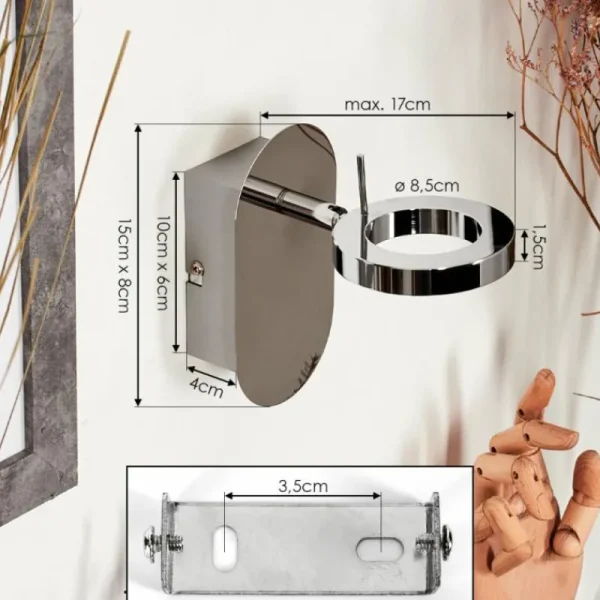 hofstein Applique murale Altamahaw LED Argenté, 1 lumière* Lampes Modernes