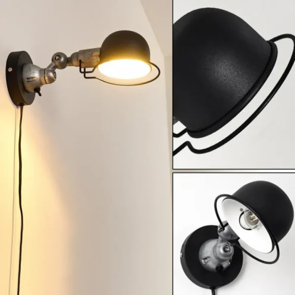 hofstein Applique murale Arild Noir, Argenté, 1 lumière* Lampes Modernes