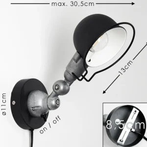 hofstein Applique murale Arild Noir, Argenté, 1 lumière* Lampes Modernes