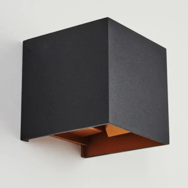 hofstein Applique murale Badajoz Cuivre, Noir, 1 lumière* Lampes Modernes