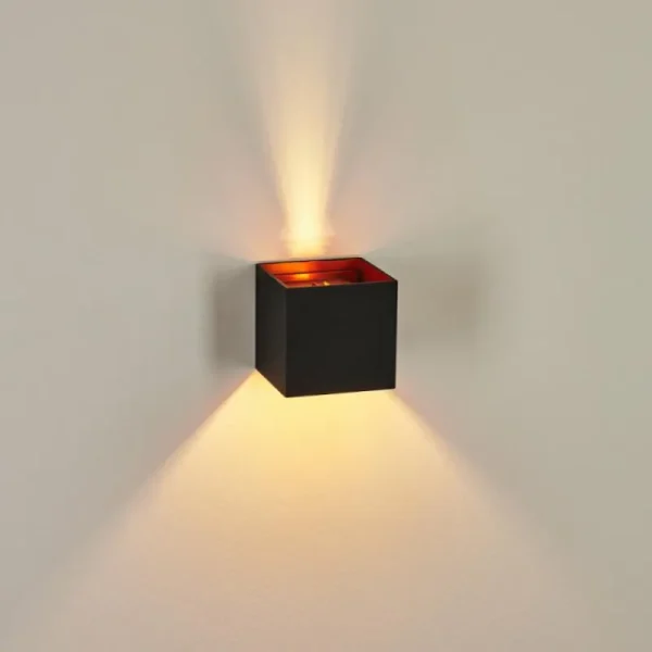 hofstein Applique murale Badajoz Cuivre, Noir, 1 lumière* Lampes Modernes