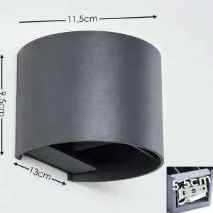 hofstein Applique murale Badajoz LED Anthracite, 1 lumière* Lampes Modernes