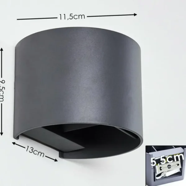 hofstein Applique murale Badajoz LED Anthracite, 1 lumière* Lampes Modernes