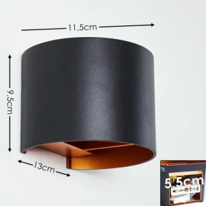 hofstein Applique murale Badajoz LED Cuivre, Noir, 1 lumière* Lampes Modernes