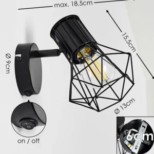 hofstein Applique murale Bardhaman Noir, 1 lumière* Lampes Modernes