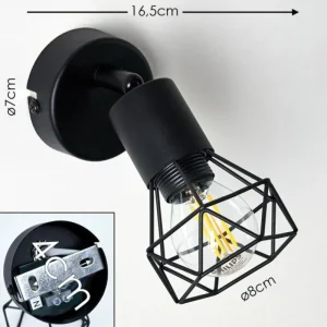 hofstein Applique murale Baripada Noir, 1 lumière* Lampes Modernes