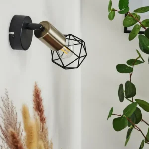 hofstein Applique murale Baripada Laiton, Noir, 1 lumière* Lampes Modernes
