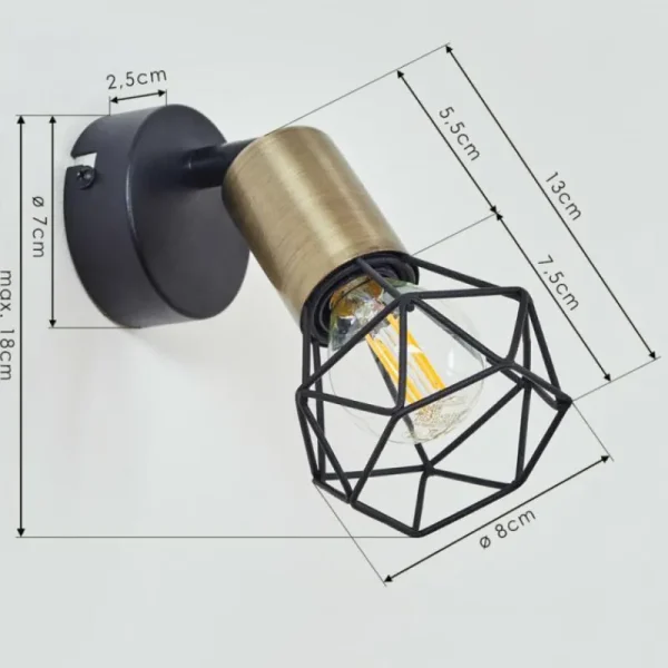 hofstein Applique murale Baripada Laiton, Noir, 1 lumière* Lampes Modernes