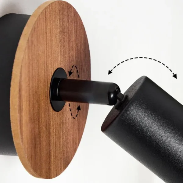 hofstein Applique murale Baripada Bois foncé, Noir, 1 lumière* Lampes Modernes