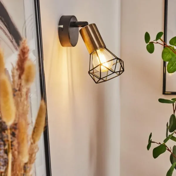 hofstein Applique murale Baripada Laiton, Noir, 1 lumière* Lampes Modernes
