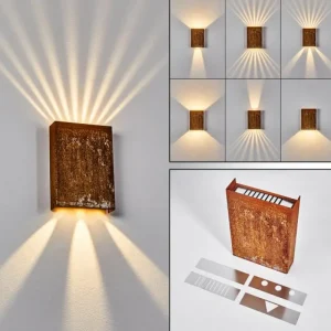 hofstein Applique murale Benin LED Rouille, 2 lumières* Lampes Modernes
