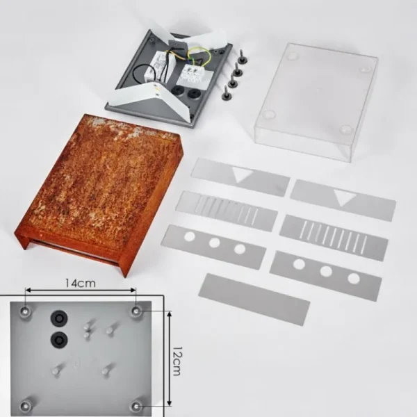 hofstein Applique murale Benin LED Rouille, 2 lumières* Lampes Modernes