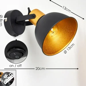 hofstein Applique murale Blackburn Noir, 1 lumière* Lampes Modernes