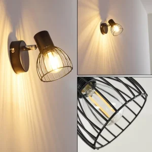 hofstein Applique murale Bolderslev Chrome, Noir, 1 lumière* Lampes Modernes
