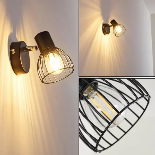 hofstein Applique murale Bolderslev Chrome, Noir, 1 lumière* Lampes Modernes
