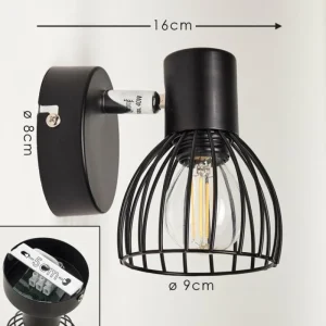hofstein Applique murale Bolderslev Chrome, Noir, 1 lumière* Lampes Modernes
