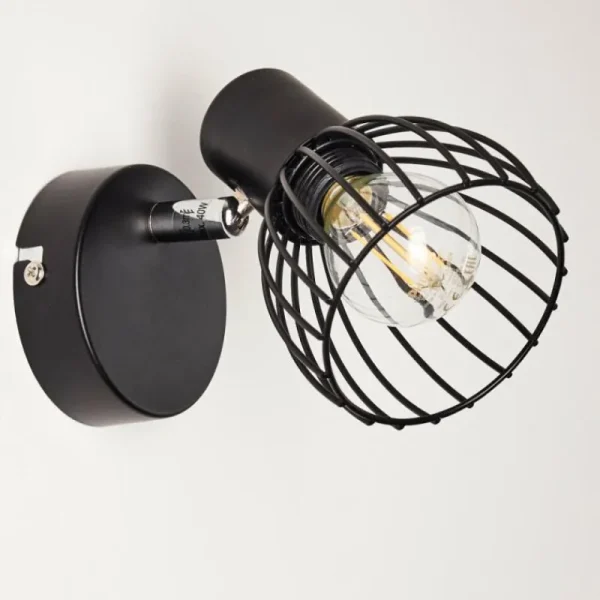 hofstein Applique murale Bolderslev Chrome, Noir, 1 lumière* Lampes Modernes