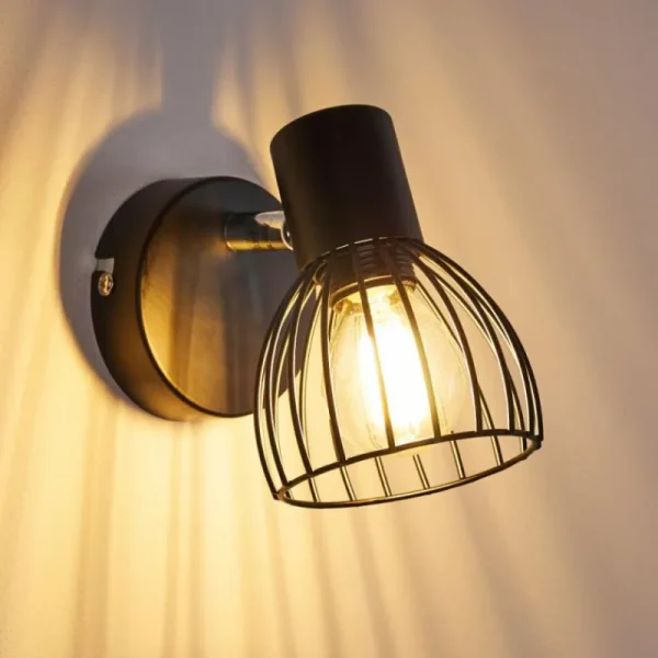 hofstein Applique murale Bolderslev Chrome, Noir, 1 lumière* Lampes Modernes