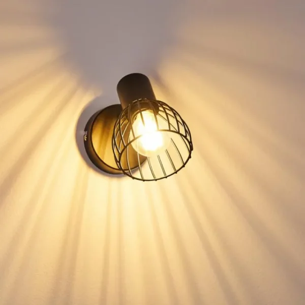 hofstein Applique murale Bolderslev Chrome, Noir, 1 lumière* Lampes Modernes