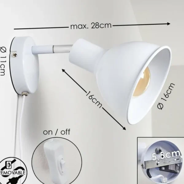 hofstein Applique murale Caney Blanc, 1 lumière* Lampes Modernes