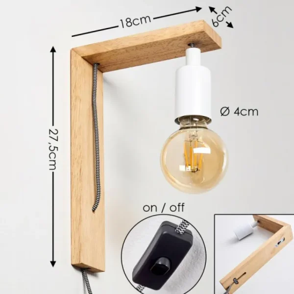 hofstein Applique murale Canoe Bois clair, 1 lumière* Lampes Modernes